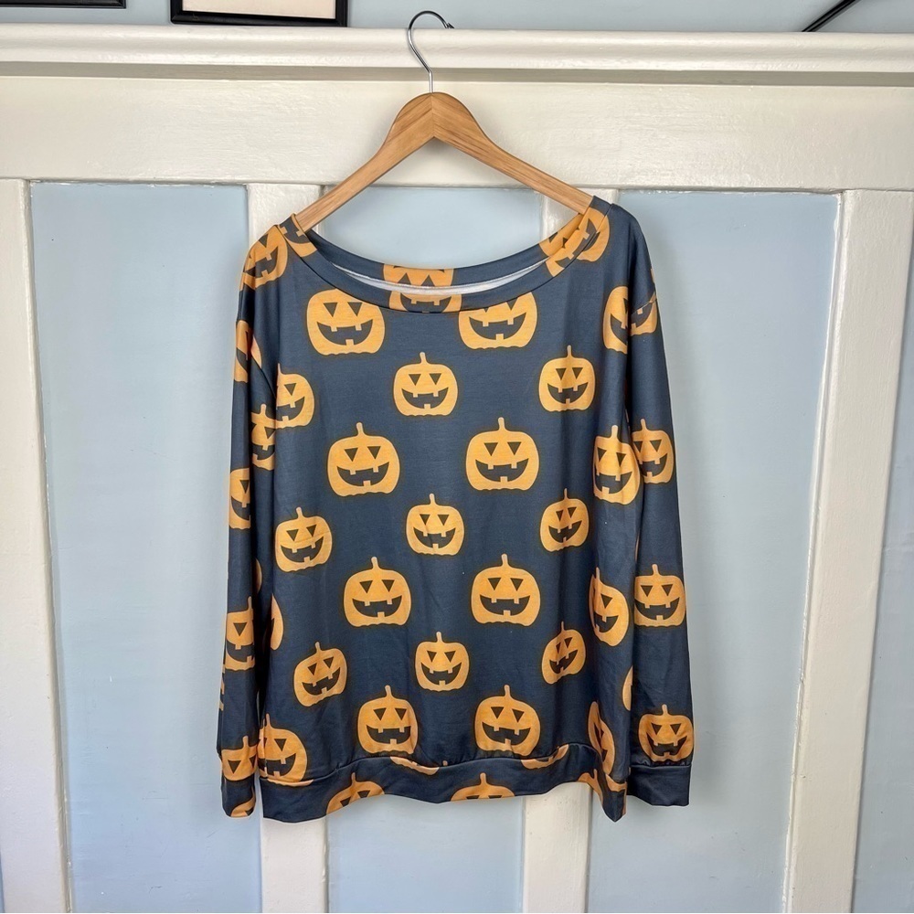Halloween Grey Jack O'-Lantern Sweatshirt 🎃
